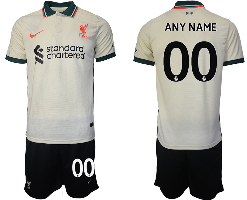 Men 2021-2022 Club Liverpool away cream customized Soccer Jersey->customized soccer jersey->Custom Jersey